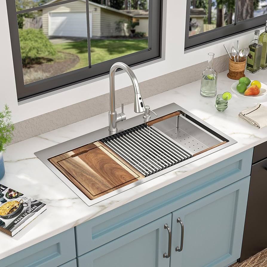 シギヤマ家具　FREED 120 SHINCHO COUNTER✨ Amazon.com: Kitchen Sink Drop in - TSIBOMU 20 x 16 Inch